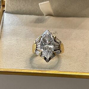 Vintage 925 CZ statement ring size 5